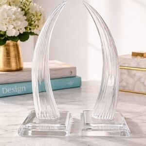 Hivo Van Teal- Signed - Lucite Acrylic Tusk Sculptures.